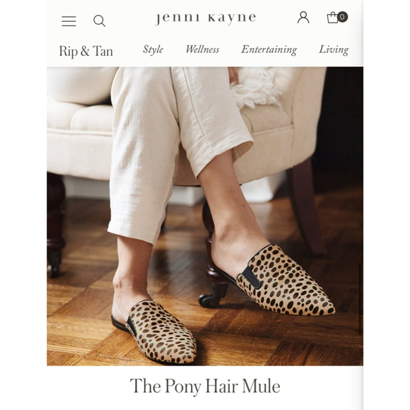 Jenni Kayne Shoes - New Jenni Kayne Pony Hair Mule Size 9 Tan Black Leopard Print